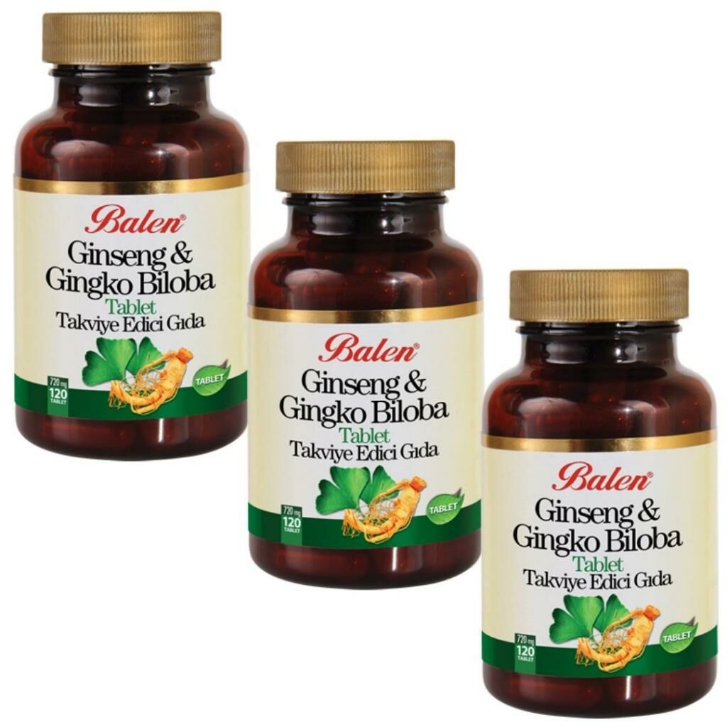3 Adet Balen Ginseng & Ginkgo Biloba Tablet (120 Tablet 720 MG)