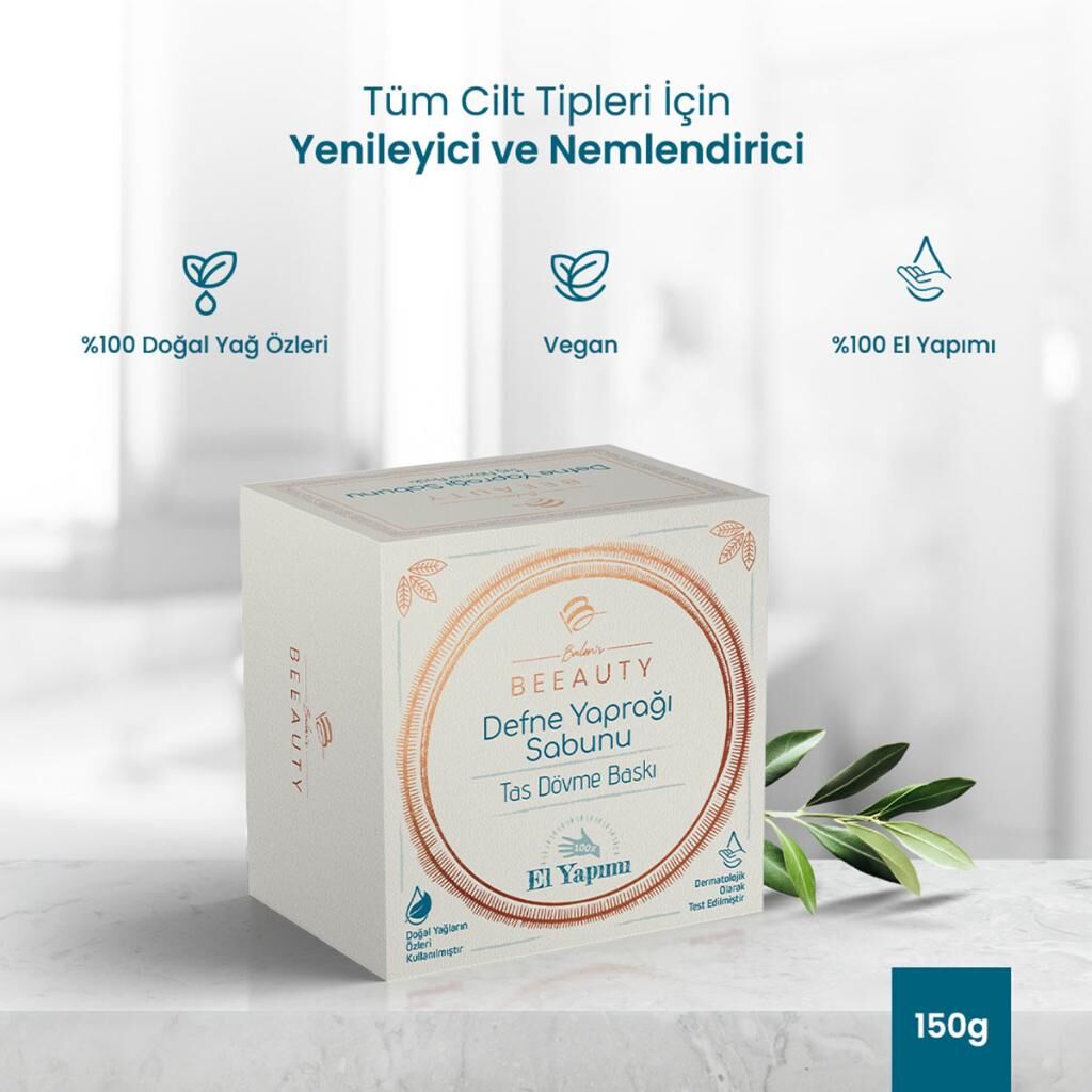Balen's Beeauty Taş Dövme Baskı Defne Yaprağı Sabunu 150 gr
