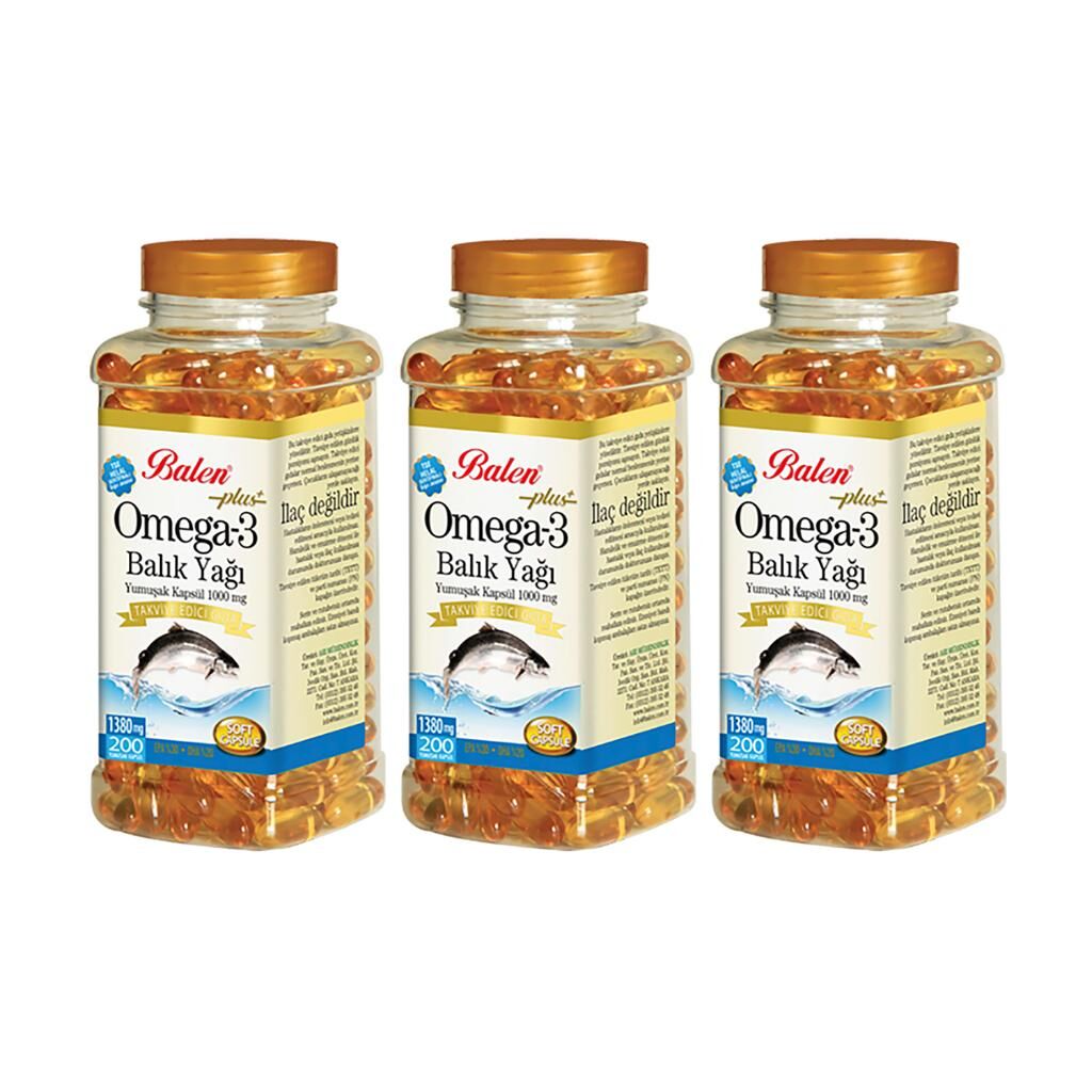Balen Omega 3 Plus Balık Yağı 3 Adet 1380 Mg*200 Kapsül